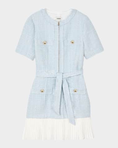Sandro Joie Belted Tweed Mini Dress