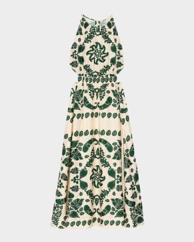 Sandro Hyeres Floral Midi Dress