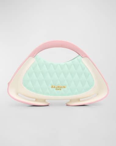 Balmain Jolie Madame Small Top-Handle Bag in Padded Faux Leather