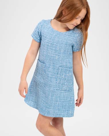 Zoe Girl's Hadley Tweed Shift Dress, Size 7-16