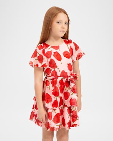 Zoe Girl's Savannah Tulip-Print Dress, Size 7-16