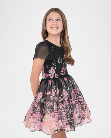 Zoe Girl's Hailey Floral-Print Chiffon Dress, Size 7-16