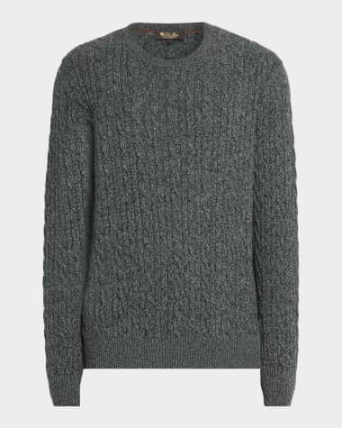 Loro Piana Men's Treccia Baby Cashmere Crewneck Sweater