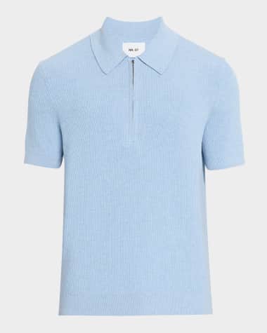 NN.07 Men's Ribbed Zip Polo Shirt
