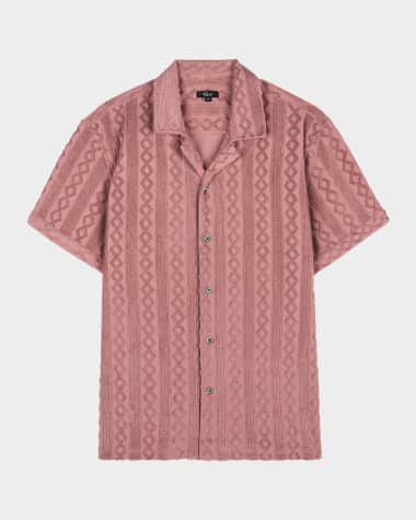 Rails Men's Maverick Jacquard Toweling Camp Shirt