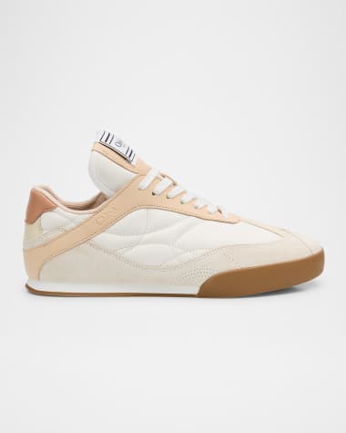 Chloe Kick Mixed Leather Low-Top Sneakers