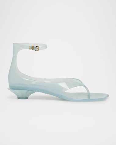 Chloe Jelly Thong Ankle-Strap Sandals