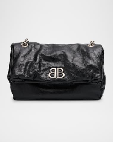 Balenciaga Monaco Flap Leather Chain Shoulder Bag