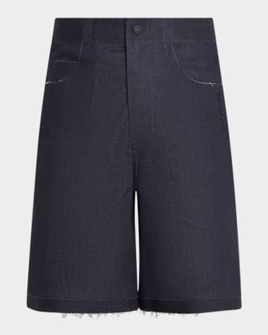 Marni Men's Trompe L'oeil Stretch Denim Bermuda Shorts