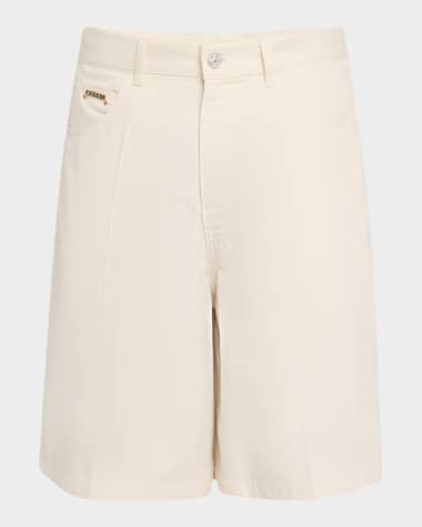 Marni Men's Wide Leg Denim Bermuda Shorts