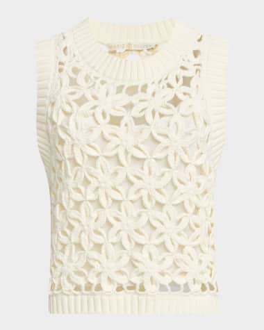 Marie Oliver Thea Floral Mesh Shell Top