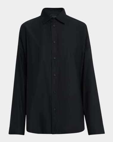 Balenciaga Lace-Up Button-Down Shirt