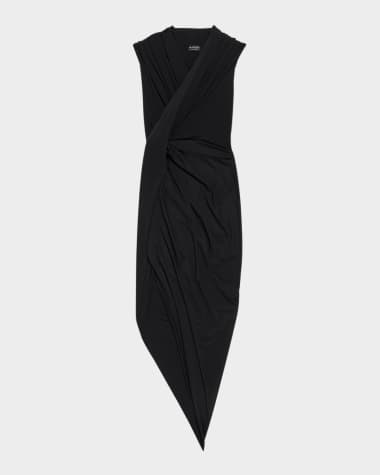 v neck asymmetrical dress Balenciaga x Demna Gvasalia Floral Asymmetrical Dress Size F 38 ladies –  Afashionistastore main image 0