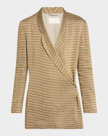 THE ROW Jeremiah Check Wrap Jacket