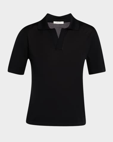 THE ROW Julianna Silk Polo Shirt