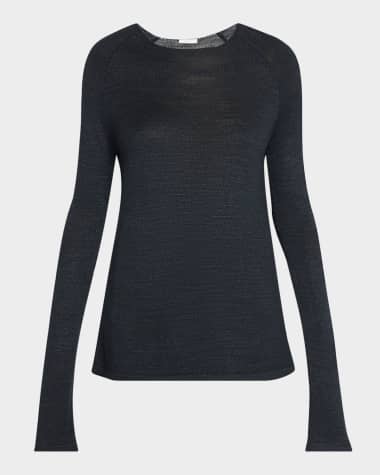 THE ROW Jipin Boat-Neck Silk Knit Top