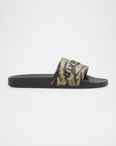 Givenchy Men's Camouflage Logo Slide Sandals