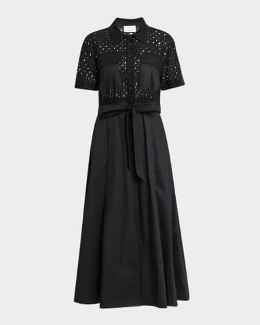 Tanya Taylor Camille Eyelet Button-Front Shirtdress