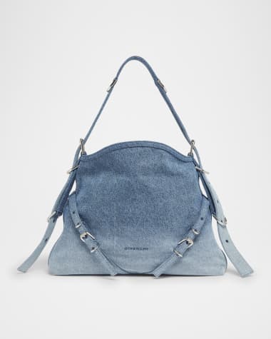Givenchy Voyou Medium Shoulder Bag in Faded Denim