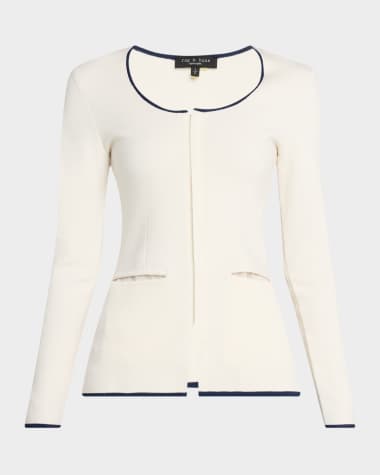 Rag & Bone Ella Long-Sleeve Zip-Front Top