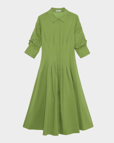 SIMKHAI Jazz Pintuck Midi Dress