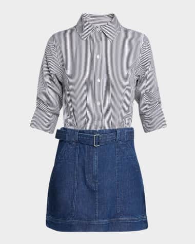 SIMKHAI Harlowe Long-Sleeve Combo Dress