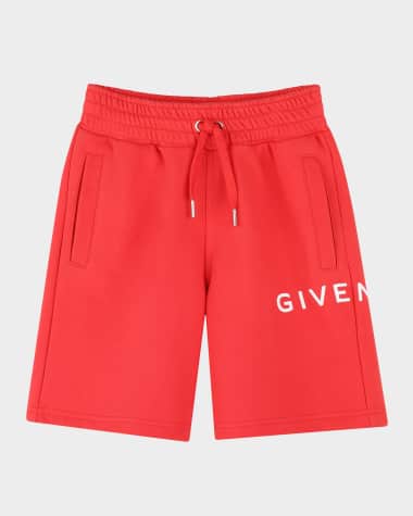 Givenchy Boy's Fleece Logo-Print Shorts, Size 4-6