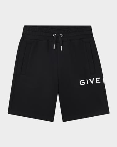Givenchy Boy's Fleece Logo-Print Shorts, Size 8-14