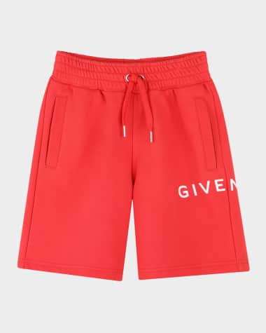 Givenchy Boy's Fleece Logo-Print Shorts, Size 8-14