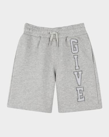 Givenchy Boy's Embroidered Logo-Print Shorts, Size 4-6