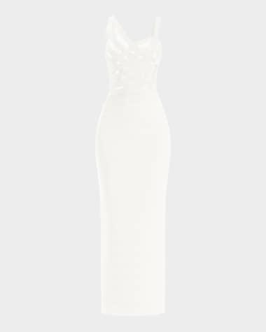 Herve Leger Adeline Crossover Mesh Bandage Gown