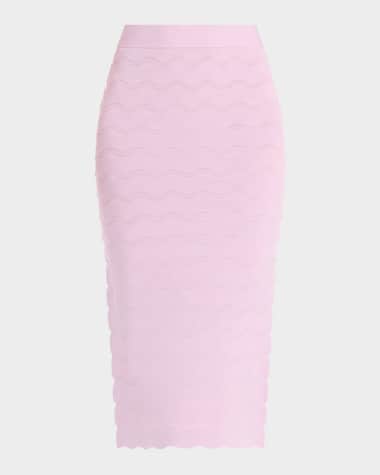 Herve Leger Eloise Wavy Midi Pencil Skirt