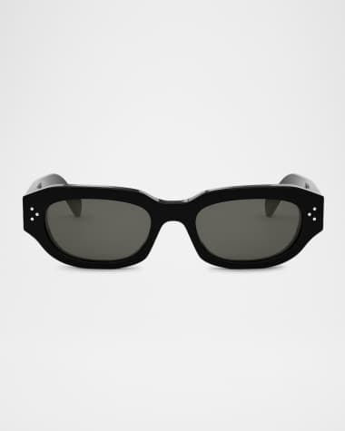 Celine Men's 3 Dots Acetate Rectangle Sunglasses