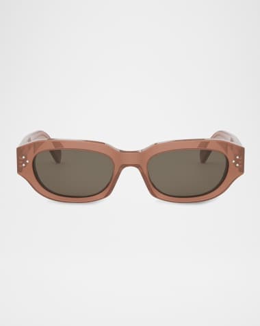 Celine Men's 3 Dots Acetate Rectangle Sunglasses