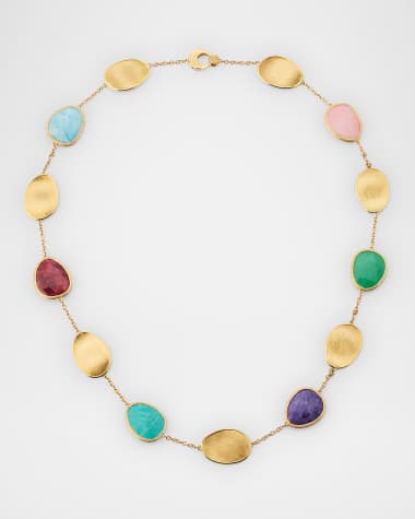Marco Bicego Lunaria 18K Yellow Gold Necklace with Mixed Stones