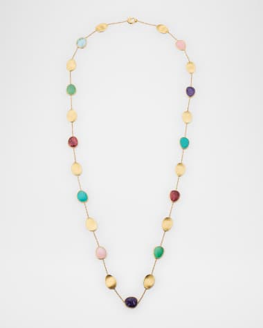 Marco Bicego Lunaria 18K Yellow Gold Necklace with Mixed Stones
