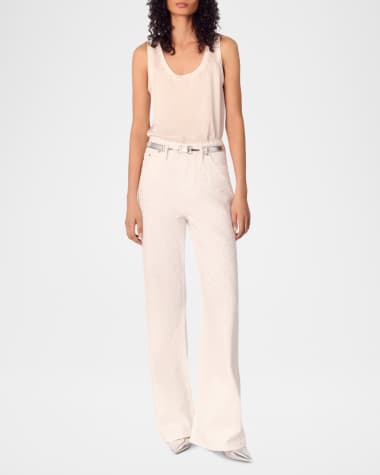 Maje Wide-Leg Rhinestone Jeans