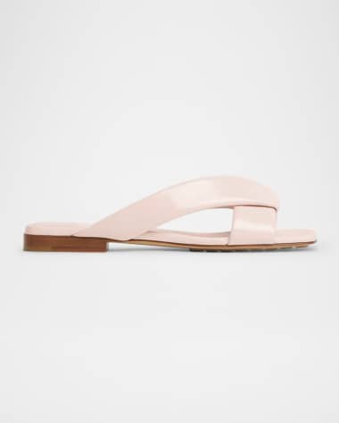 Bottega Veneta Riva Criss Cross Leather Flat Sandals