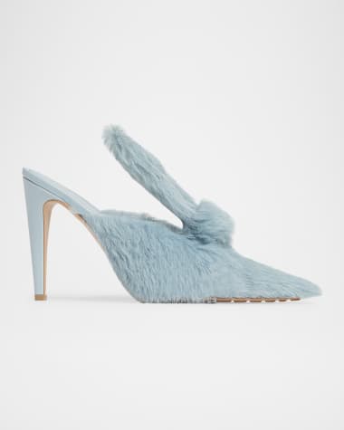 Bottega Veneta Knotted Calf Hair Mule Pumps