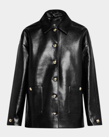 ANINE BING Luca Leather Shirt Jacket