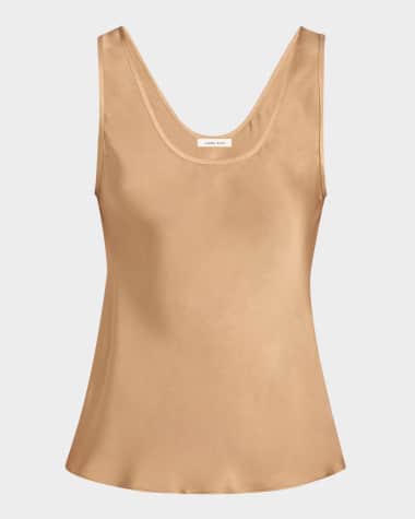 ANINE BING Lea Silk Scoop-Neck Tank Top