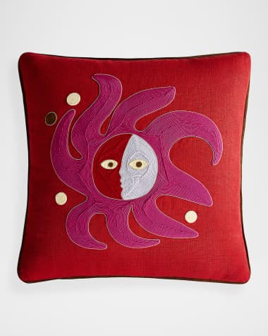 Jonathan Adler Playa Corded Sun Accent Pillow, 18" Square