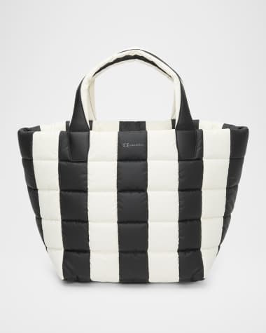 VeeCollective Porter Medium Padded Marshmallow Stripe Tote Bag