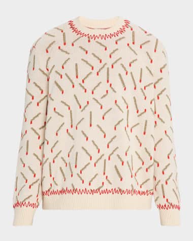 Bottega Veneta Men's Jacquard Matchstick Sweater