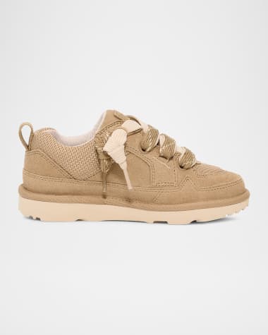 UGG Kid's Lo Lowmel Mesh & Suede Low-Top Sneakers