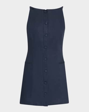 Faithfull the Brand Ambra Button-Front Mini Dress