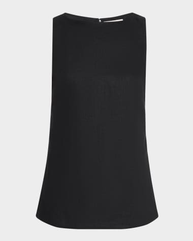 Faithfull the Brand Joan High-Neck Linen Top