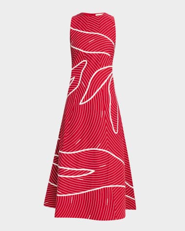LOVEBIRDS Rosie Sleeveless Striped Cotton Midi Dress