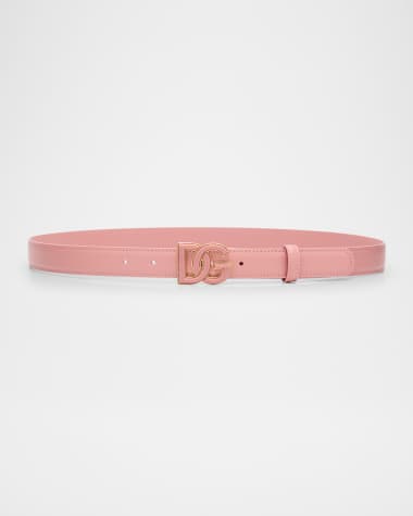 Dolce&Gabbana DG Logo Calfskin Leather Belt