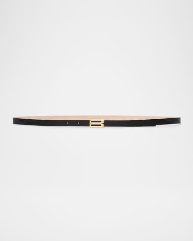 Victoria Beckham Frame B-Logo Micro Leather Belt